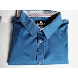 Buttercloth Mens Regular Fit Long Sleeve  Shirt Blue 2XL MC0021